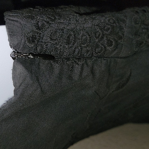 Bandolino Halter Black Flower Pattern Eyelet 100% cotton Dress size 12 - Picture 4 of 10